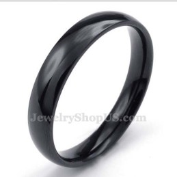 4 Mm Svart Titanring Med Slät Yta
