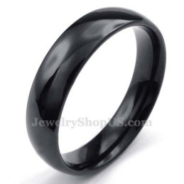 5 Mm Svart Titan Slät Ring