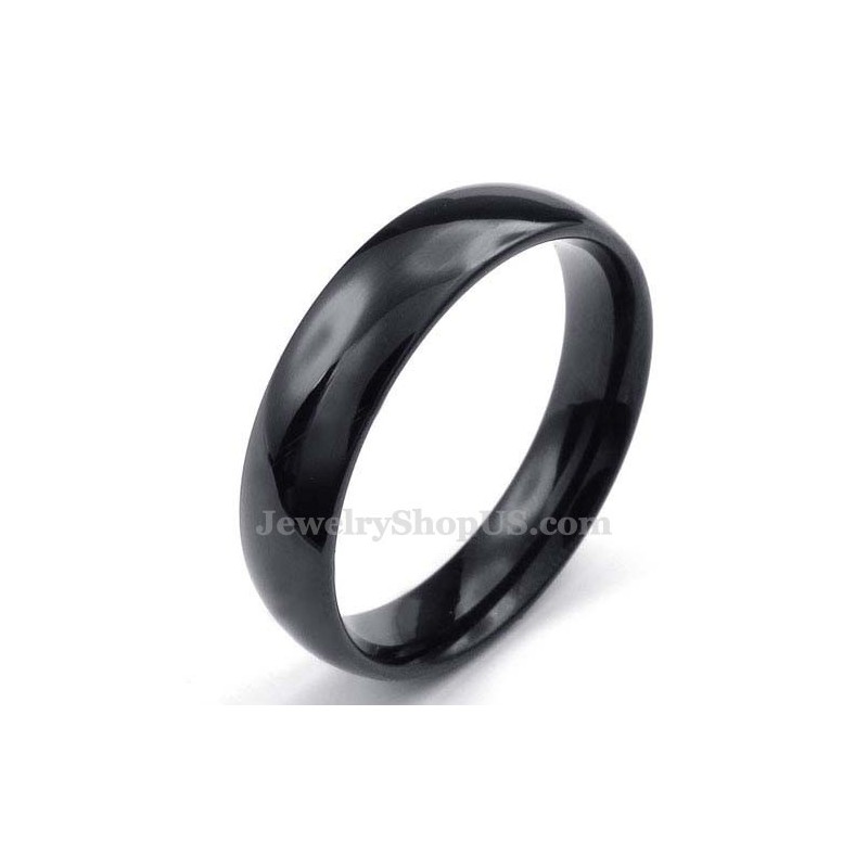5 Mm Svart Titan Slät Ring 5 Mm Svart Titan Slät Ring