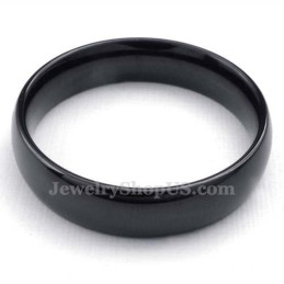 5 Mm Svart Titan Slät Ring