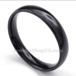 5 Mm Svart Titan Slät Ring