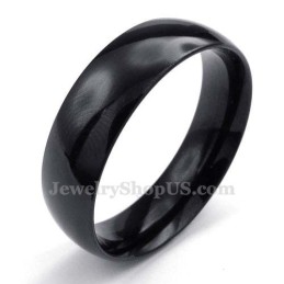 6 Mm Svart Titan Slät Ring