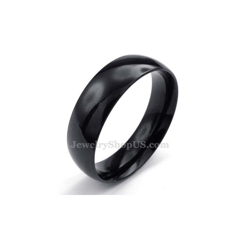 6 Mm Svart Titan Slät Ring 6 Mm Svart Titan Slät Ring