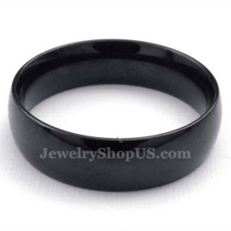 6 Mm Svart Titan Slät Ring