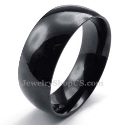 8 Mm Svart Titan Slät Ring