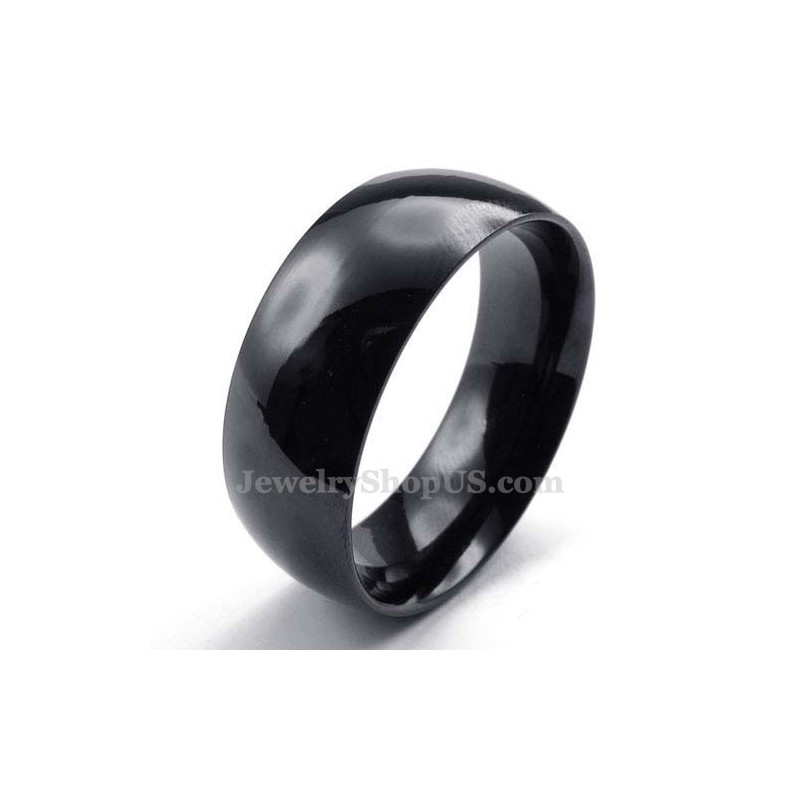 8 Mm Svart Titan Slät Ring 8 Mm Svart Titan Slät Ring