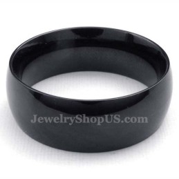 8 Mm Svart Titan Slät Ring