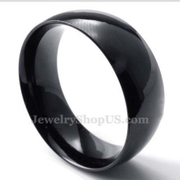 8 Mm Svart Titan Slät Ring
