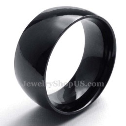 10 Mm Svart Titan Slät Ring