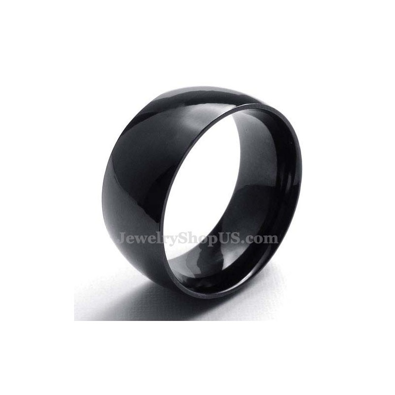 10 Mm Svart Titan Slät Ring 10 Mm Svart Titan Slät Ring