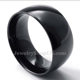 10 Mm Svart Titan Slät Ring