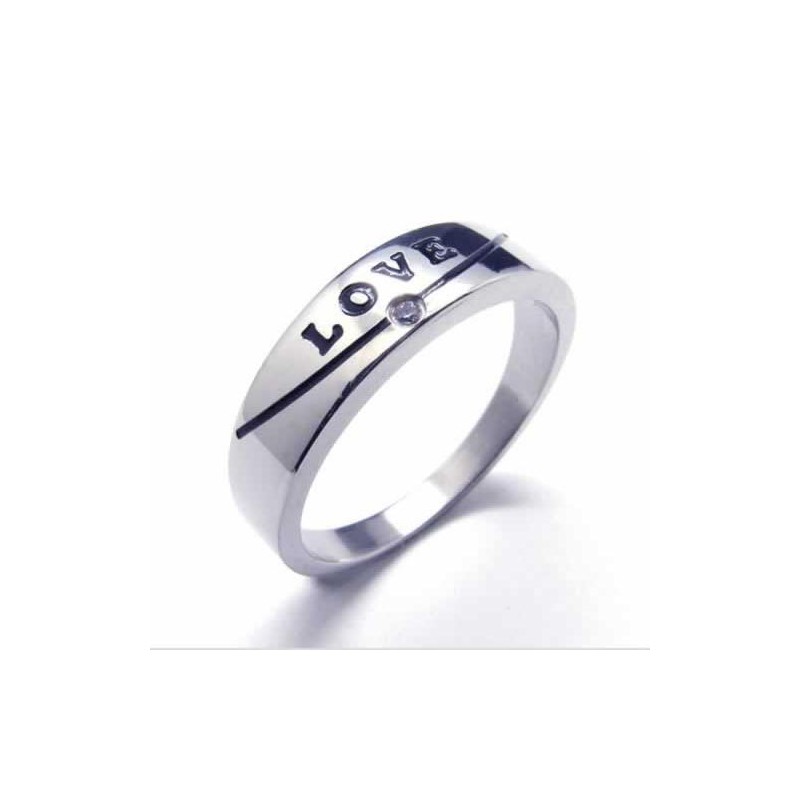 Kärleksring Med Diamanter Och 5 Mm Titaninläggning Kärleksring Med Diamanter Och 5 Mm Titaninläggning