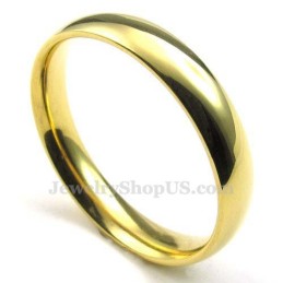 4 Mm Rund Ring I Guld I Titan
