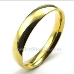4 Mm Rund Ring I Guld I Titan