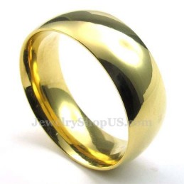 8 Mm Rund Ring I Guld I Titan