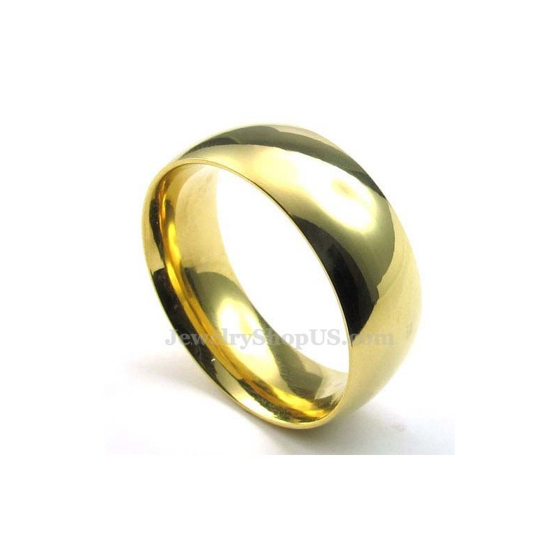 8 Mm Rund Ring I Guld I Titan 8 Mm Rund Ring I Guld I Titan