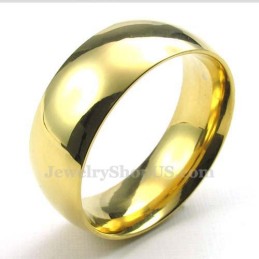 8 Mm Rund Ring I Guld I Titan