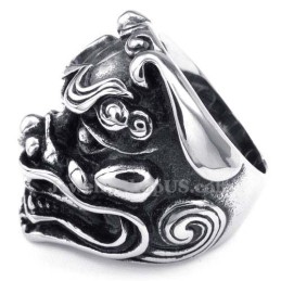 Titanring Med Lejonhuvud
