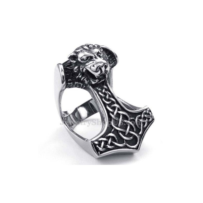 Titanring Med Lejonmotiv Titanring Med Lejonmotiv