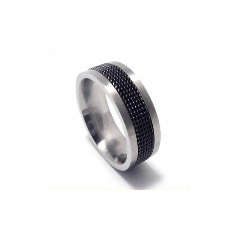 Meshed Herr 7Mm Svart Titanring Meshed Herr 7Mm Svart Titanring