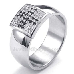 Titanring Med Vit Zirkon