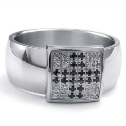 Titanring Med Vit Zirkon