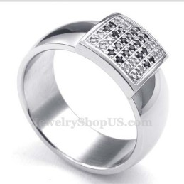 Titanring Med Vit Zirkon
