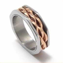 7 Mm Unisex Vågor Titan- Och Guldring