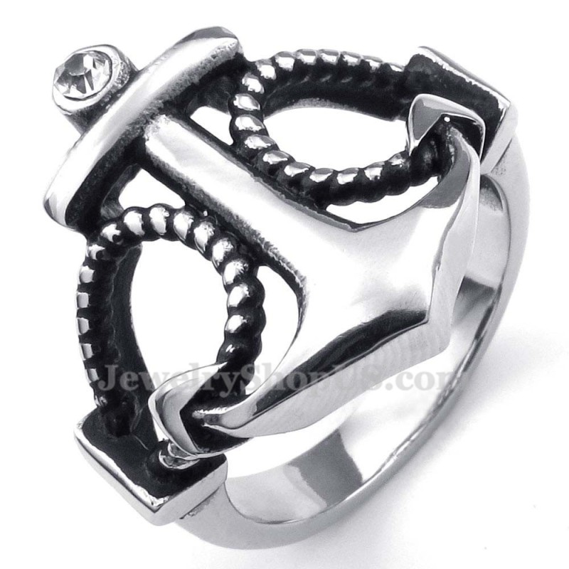 Titanankarring Med Vit Zirkon Titanankarring Med Vit Zirkon
