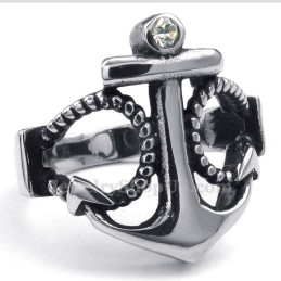 Titanankarring Med Vit Zirkon