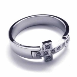 8 Mm Korsdiamant Unisex Titanring