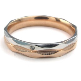 Roséguld Titan Parring Med Vit Zirkon