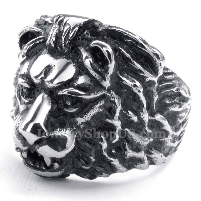 Titanring Med Lejonhuvud Titanring Med Lejonhuvud