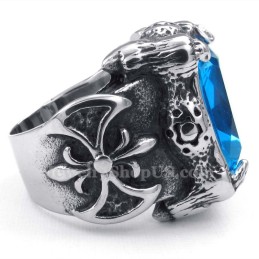 Titanring Med Blå Zirkon