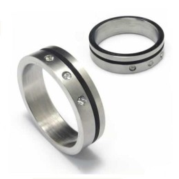 Diamantinfattad 5 Mm Titan- Och Svart Emaljring