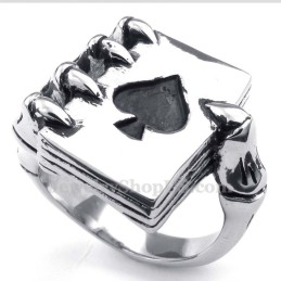 Titanskelett Spökhand Spader Poker Fingerring