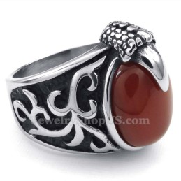 Titanröd Agat Inlagd Ring