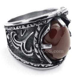 Titanröd Agat Inlagd Ring