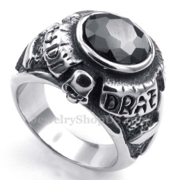 Titanring Med Svart Zirkon