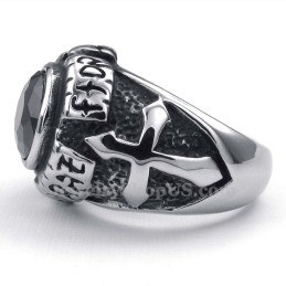 Titanring Med Svart Zirkon