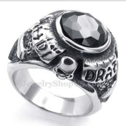 Titanring Med Svart Zirkon