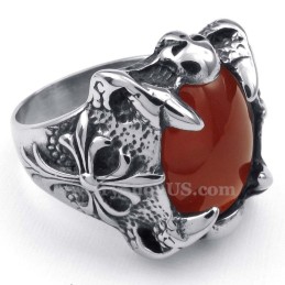 Titanröd Agat Inlagd Ring