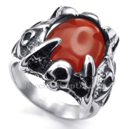 Titanröd Agat Inlagd Ring