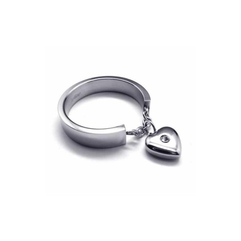 Diamantinfattad 5 Mm Hjärtformad Titanring Diamantinfattad 5 Mm Hjärtformad Titanring