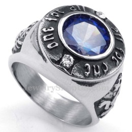 Titanring Med Blå Zirkon