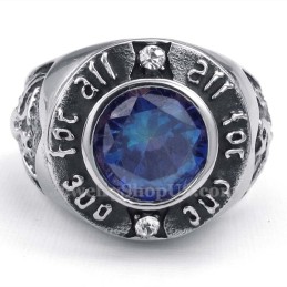 Titanring Med Blå Zirkon