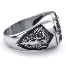 Titanring Med Blå Zirkon