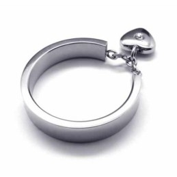 Diamantinfattad 5 Mm Hjärtformad Titanring