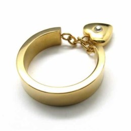 Diamantinfattad 5 Mm Hjärtformad Titanring I 18 Karat Guld
