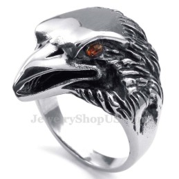 Titanörnring Med Röda Ögon
